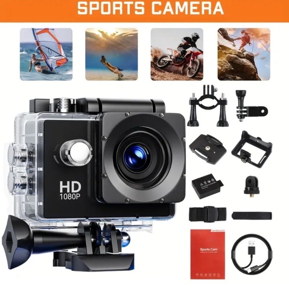 HD 1080P Black Action Camera - Picture 1 of 4